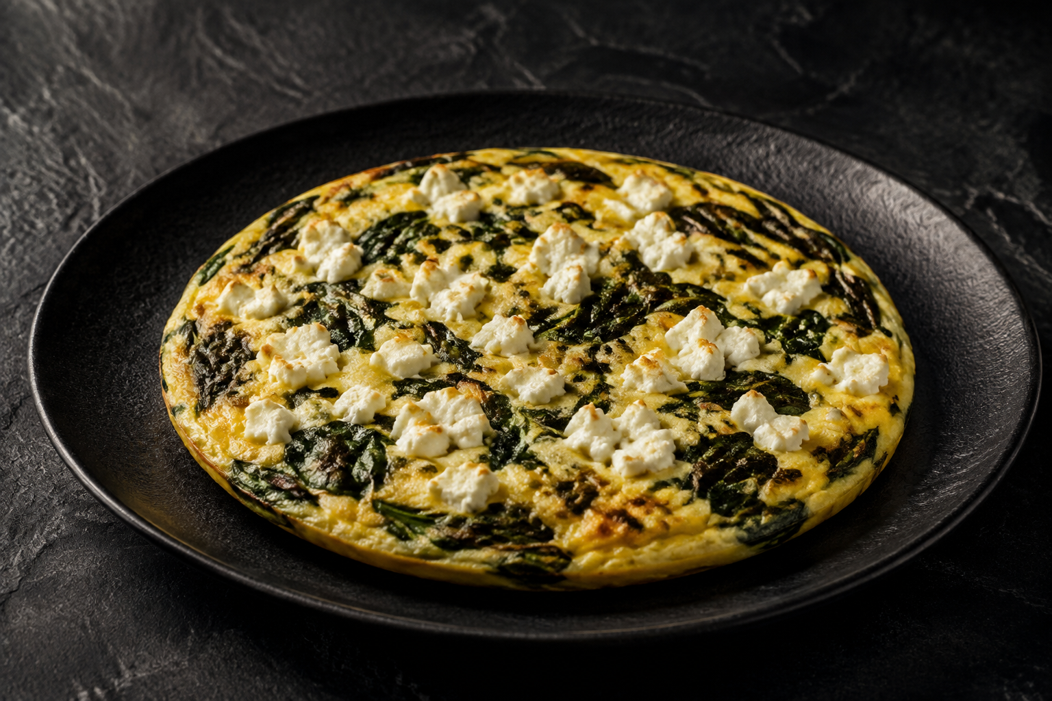 Frittata med spinat og feta