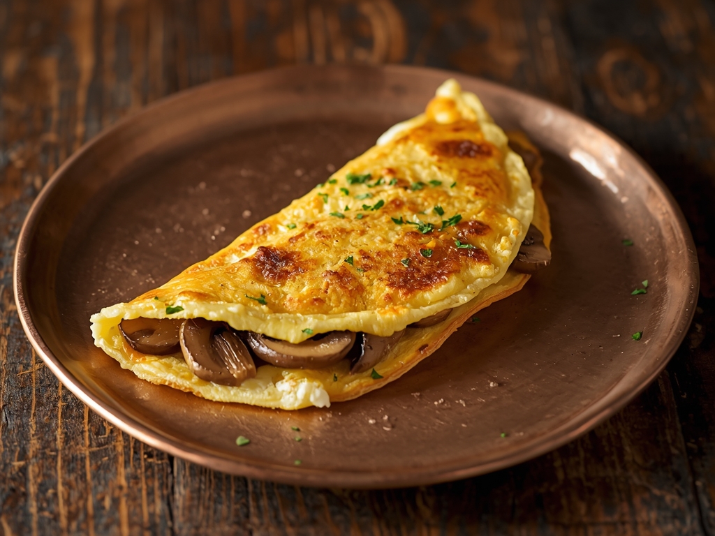 Omelet med champignon og gedeost