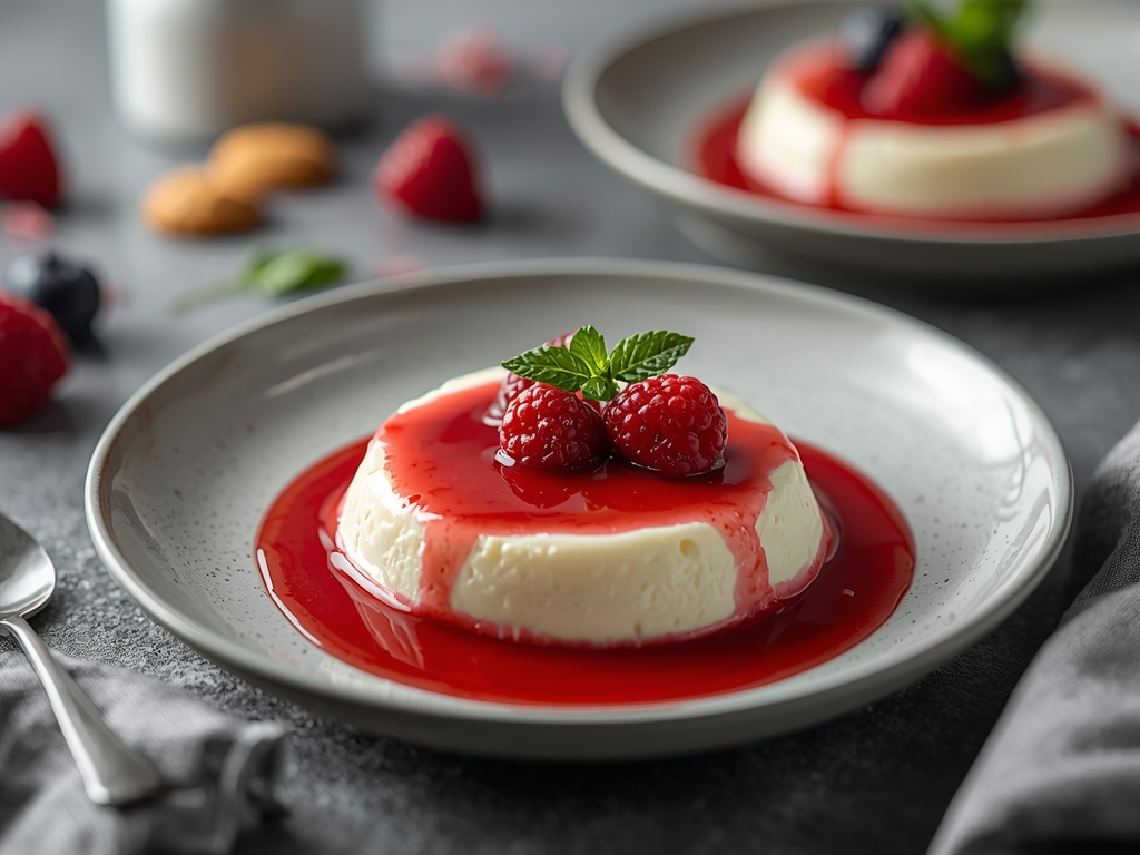 Vaniljepannacotta med hindbærsauce